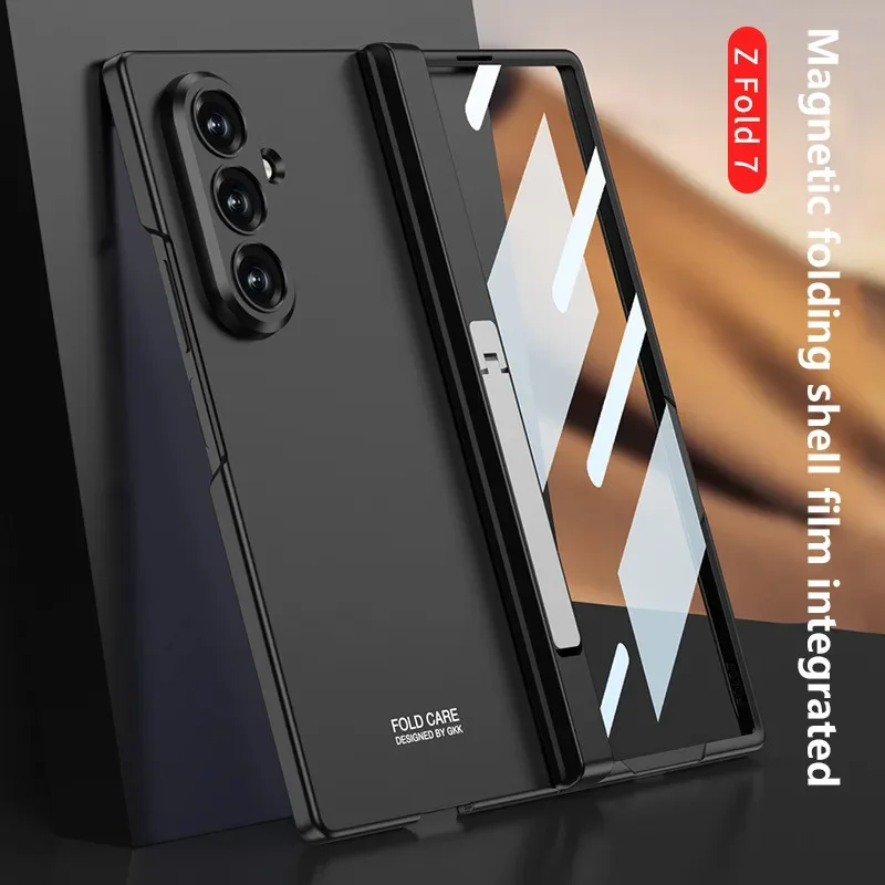 

Business Magnetic Folding Phone Case for Samsung Galaxy Z Fold 7 Heavy Duty Shockproof with Rebound Hinge Luxury Protector Cover