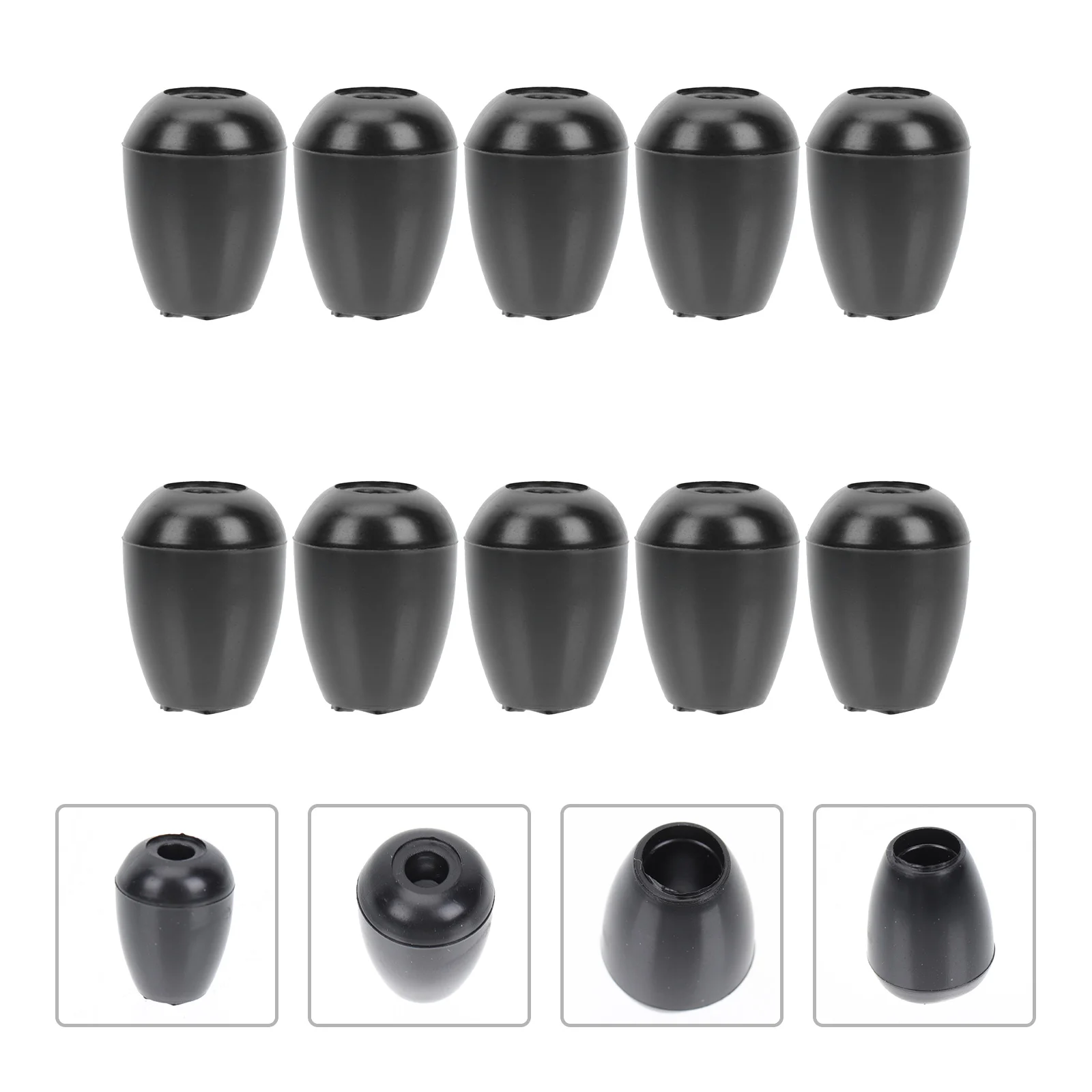 10 Pairs Ear Plugs Stethoscope Earplugs Echoscope Replacement Tips Earbuds Black