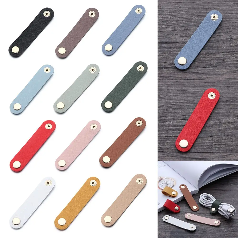

1Pcs Leather Cable Winder Earphone Accessories Cord Organizer Charger Cable Protector Clips Cord Holder Cable Management