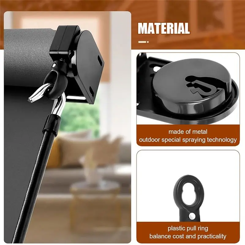 2025 Trend Cordless Crank Kit, Roller Blind Mounting Bracket, For Coolaroo Exterior Roller Shade, Sun Shade Replacement Parts