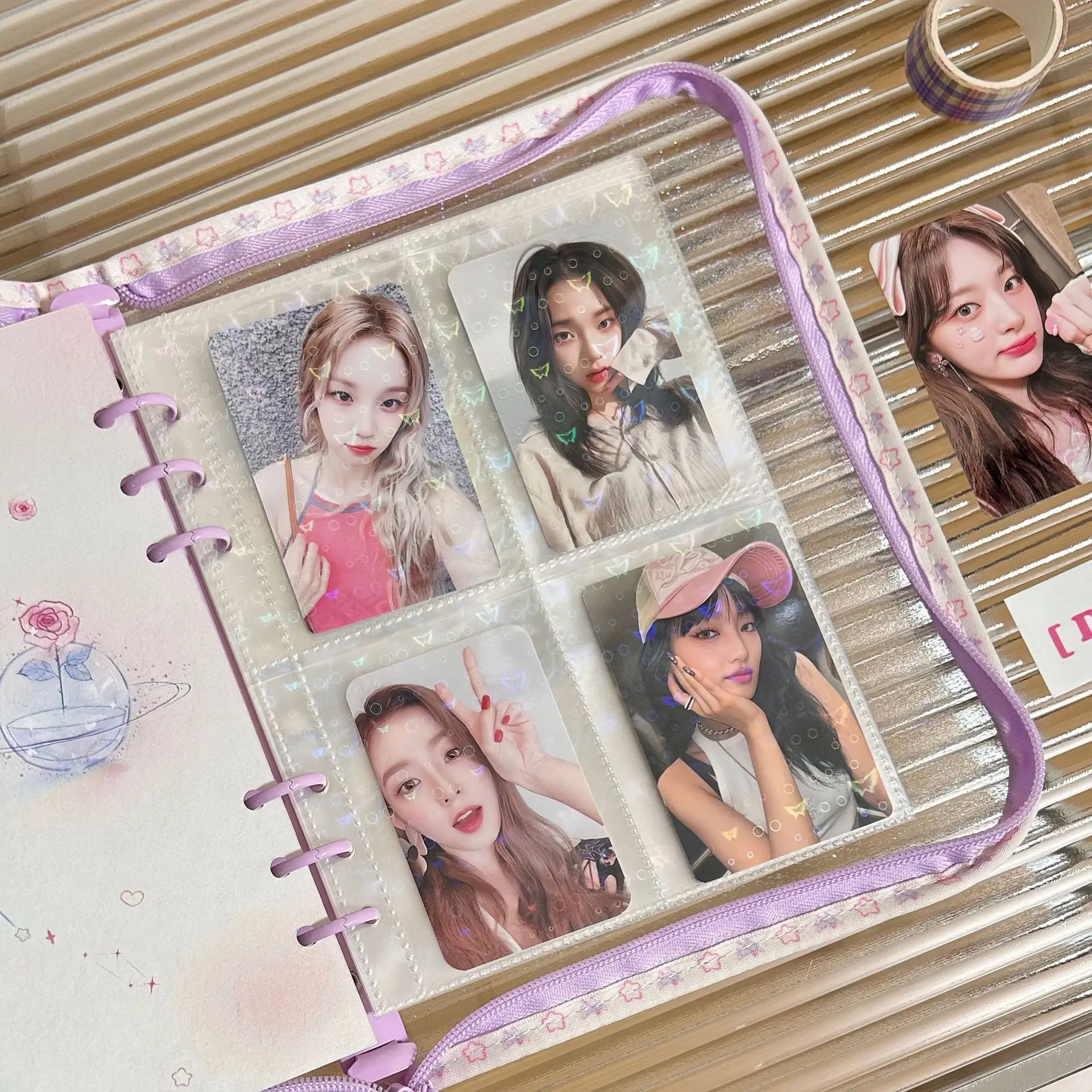 MINKYS 10PCS/Pack Butterfly Little Puppy Kpop Photocard A5 Binder Sleeves Idol Photo Card Holder Photocards Album Storage Bag