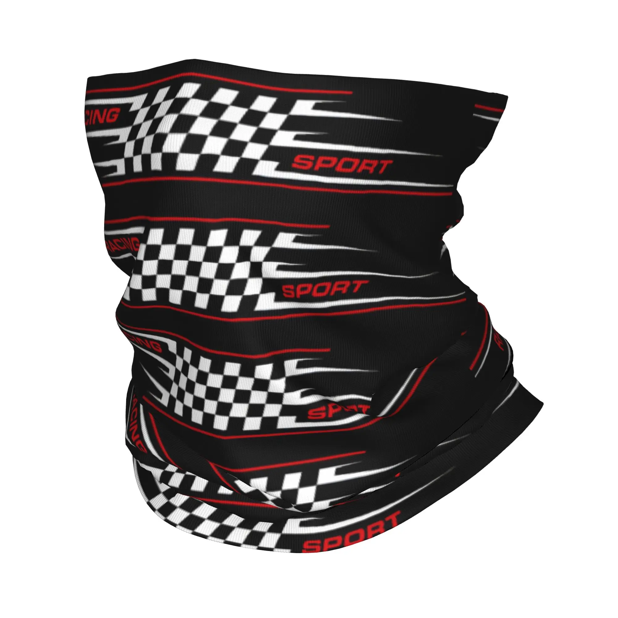 Custom Racing Speed Rally Race Motion Bandana Neck Gaiter Windproof Face Scarf Cover Men Checkered Headband Tube Balaclava