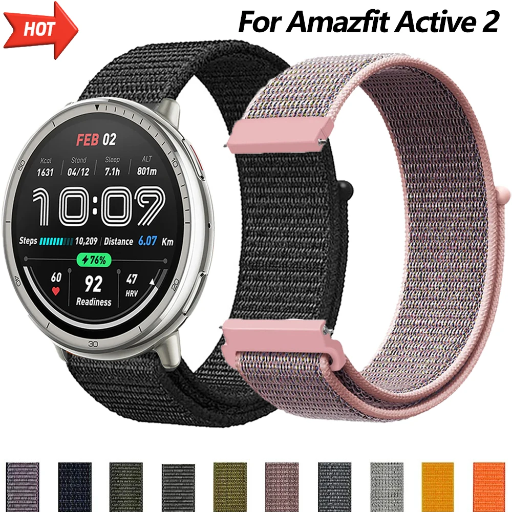 Nylon Loop Band for Amazfit Active 2 Strap Bracelet Wristband 20mm 22mm for Amazfit Balance/GTR/GTS 4 3 2 mini/Bip 6 5 3 U Strap