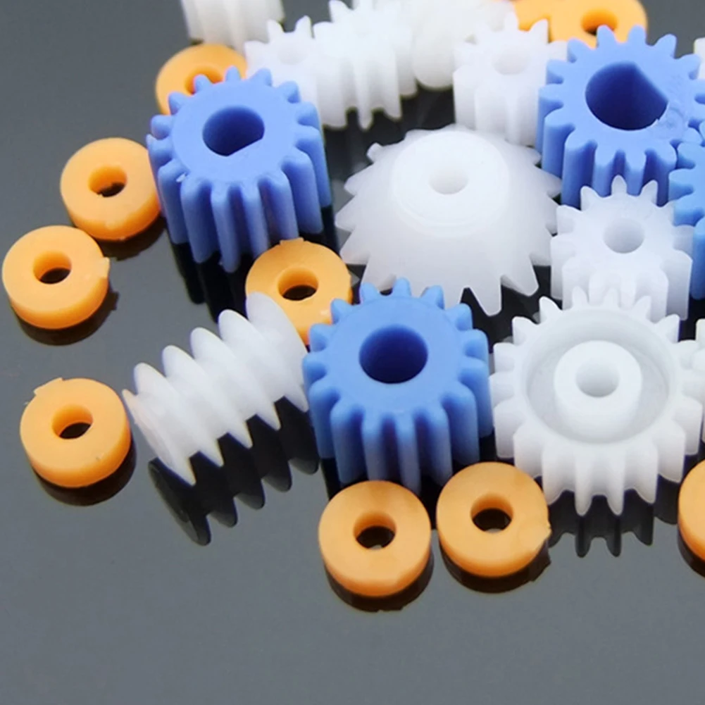 26Pcs Plastic Spindle Gears Set Haft Motor Gearbox DIY Parts Reduction Gear Toothed Wheels Gears DIY Motor Gear Toy Accessories