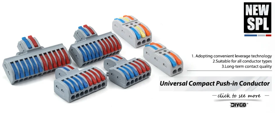 Hebel-Verkabelungsstecker, schnelles, kompaktes Spleißen, elektrischer Steckverbinder, Stoßklemme, 1 bis 1, Inline-Drahtverbinder, Anschluss 28–12 AWG – Detail 4