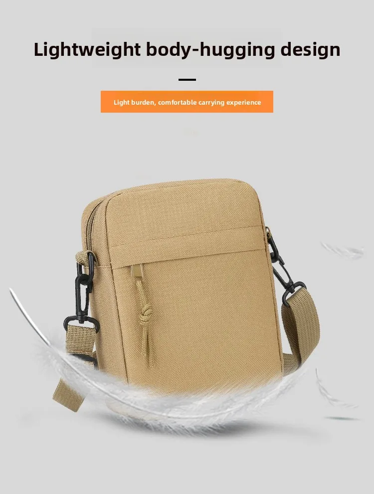 Leichte Canvas-Mini-Quadrattasche für Herren, schlichte, einfarbige, lässige Umhängetasche – Detail 4