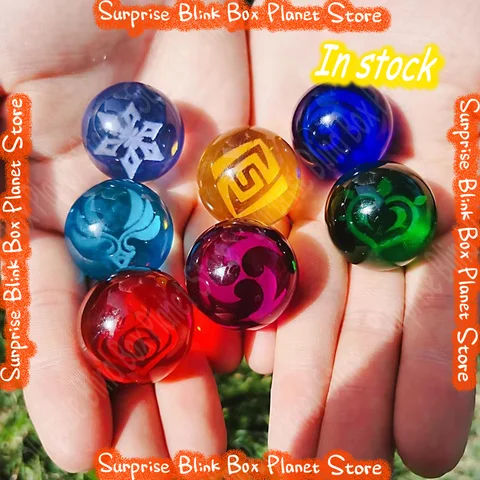 Genshin Impact Elemental Vision Glass Crystal Ball Night Light Desktop Ornament Anime Derivatives Birthday Gifts For Anime Lover