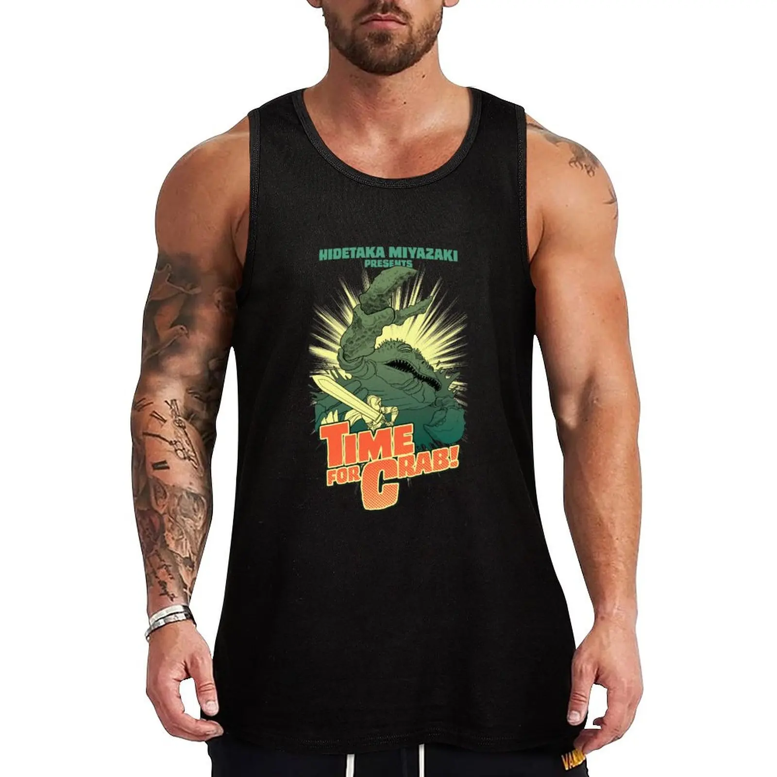 Time for Crab Tank Top bodybuilding t shirt Fitness men clothing