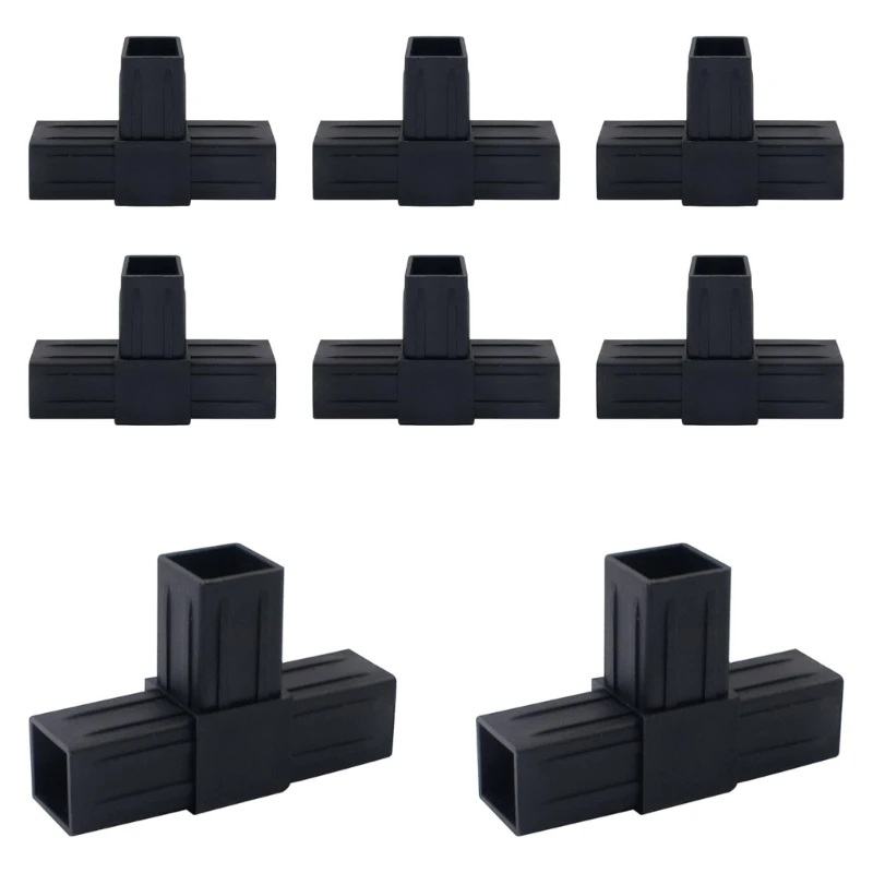 F68E Pack Of 8 Plastic Square Tube Connectors For 1in 25mm Pipes Easy Assembly