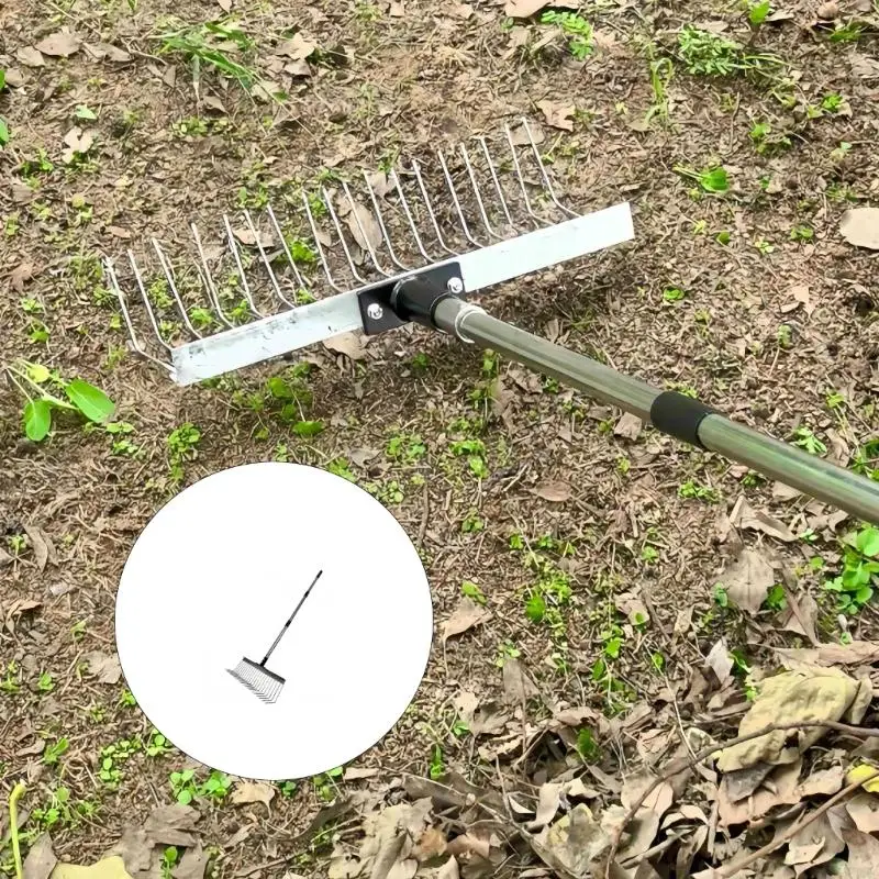 

Durability Metal Rakes Ergonomic Grip For Gardening Lawn Maintenance Pet Waste M4YD