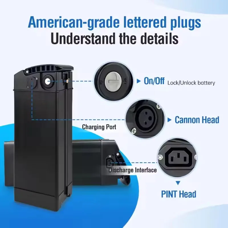 

48V Silverfish Electric Bike Battery 20Ah 30Ah Large Capacity 18650 Lithium-ion cells Built-in Bms for 250W~1000W E-Bike/Scooter