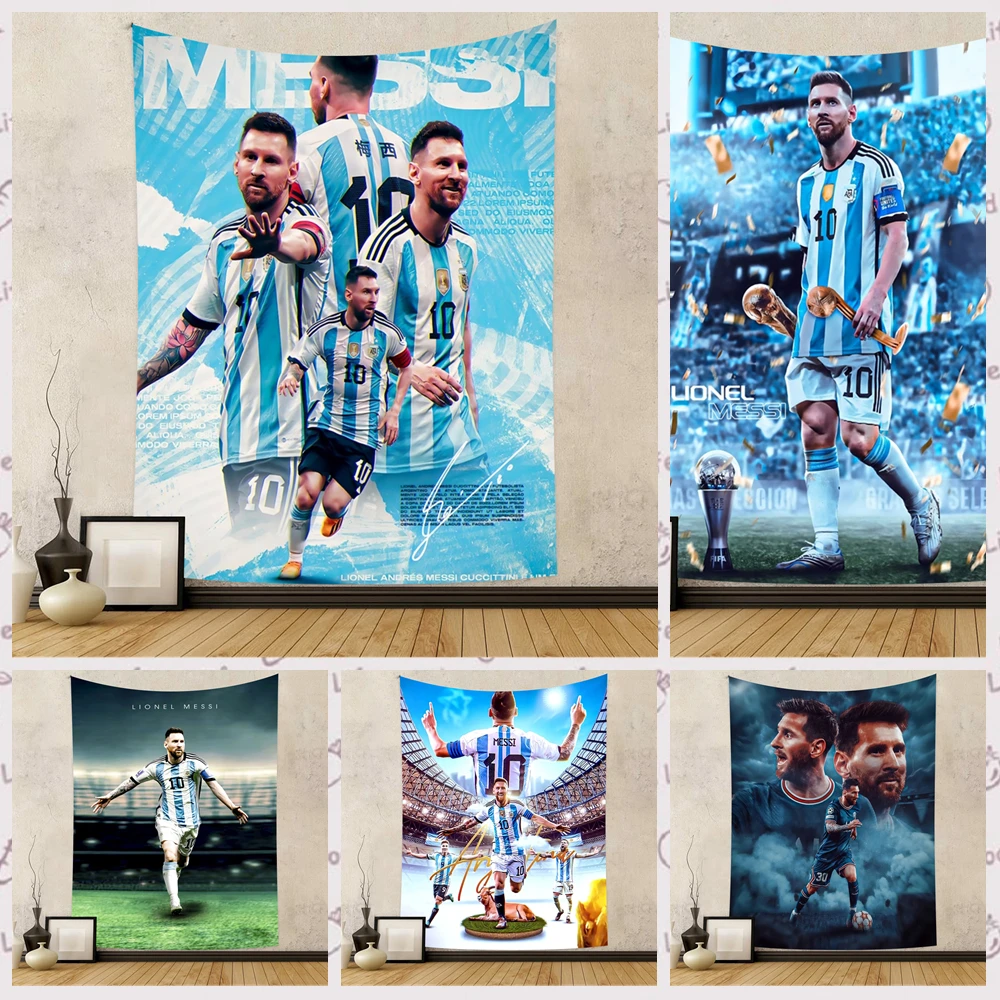 

Football Player Messi's Birthday Theme Customized Fan Garden Party Decoration Banner Provides Portrait Photography Studio Props