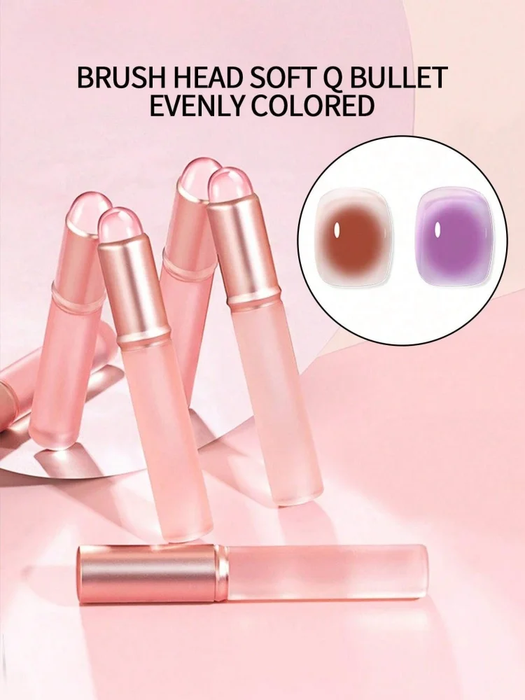 Jelly Pink Nail Art Silikonpinsel, wiederverwendbar, für Spiegelpuder und Pigmentauftragung, Maniküre-Werkzeug, weicher, Q-elastischer Smudge-Nagelpinsel-Stift