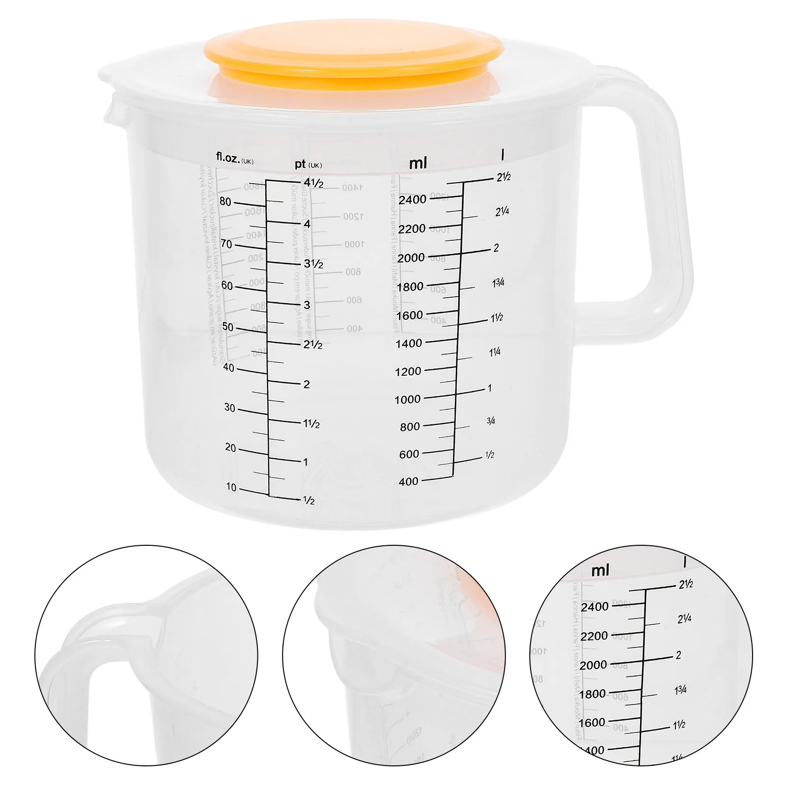 

1Pcs 2.5L Clear Mixing Bowl with Lid Measuring Scale Baking Prep Tool for Kitchen Storage Use Mixing Bowl Baking Tool