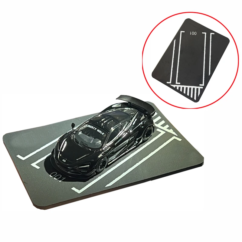 1/64 Scale Alloy Car Model Parking Space Pad with Ruler Pattern Simulate Display Ornament Miniature Cutting Board for RC Vehicle