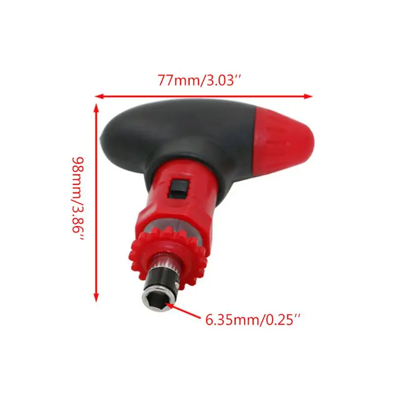 652F Manual for T Type Ratchet Screwdriver Quick Bolt Driver Batch 6.35 mm Rotate For