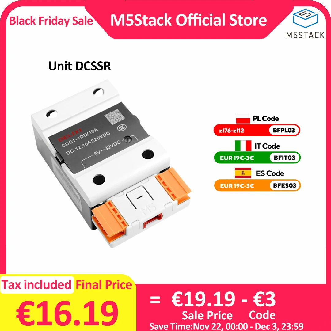 M5Stack Official Single-phase DC SSR Unit (CDG1. 1DD-10A)