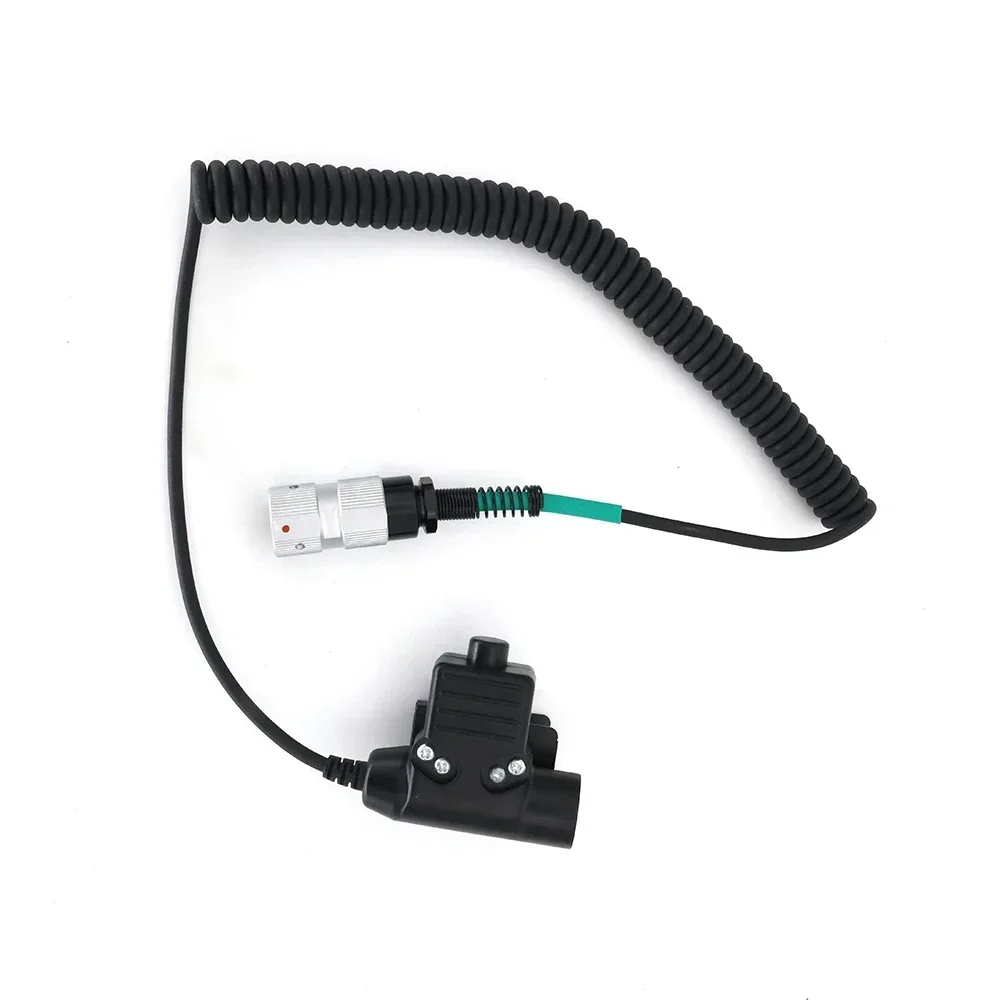 6 pin NATO Plug Walkie Talkie Headset Adapter U94 PTT Cable for PRC-152 two way radio