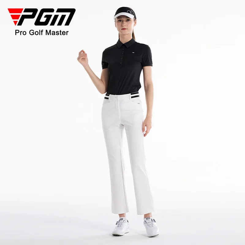 Pgm Golf Clothes Trousers Women High Elastic Pants Summer Spring Lady Casual Long Pants Quick-Drying Flared Trousers KUZ176