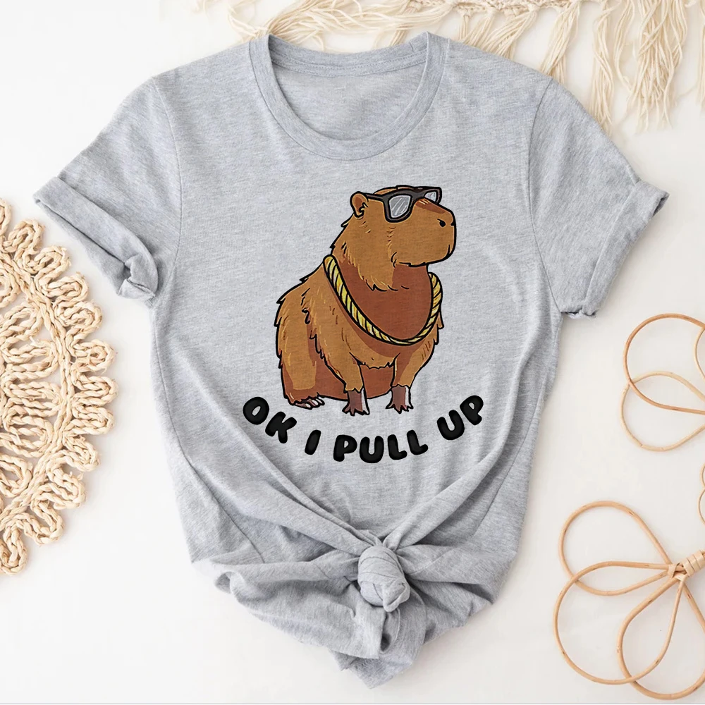 Capybara Kapibara T-Shirts Vrouwen Designer Harajuku Zomer T-Shirt Vrouw Manga 2000S Japanse Kleding