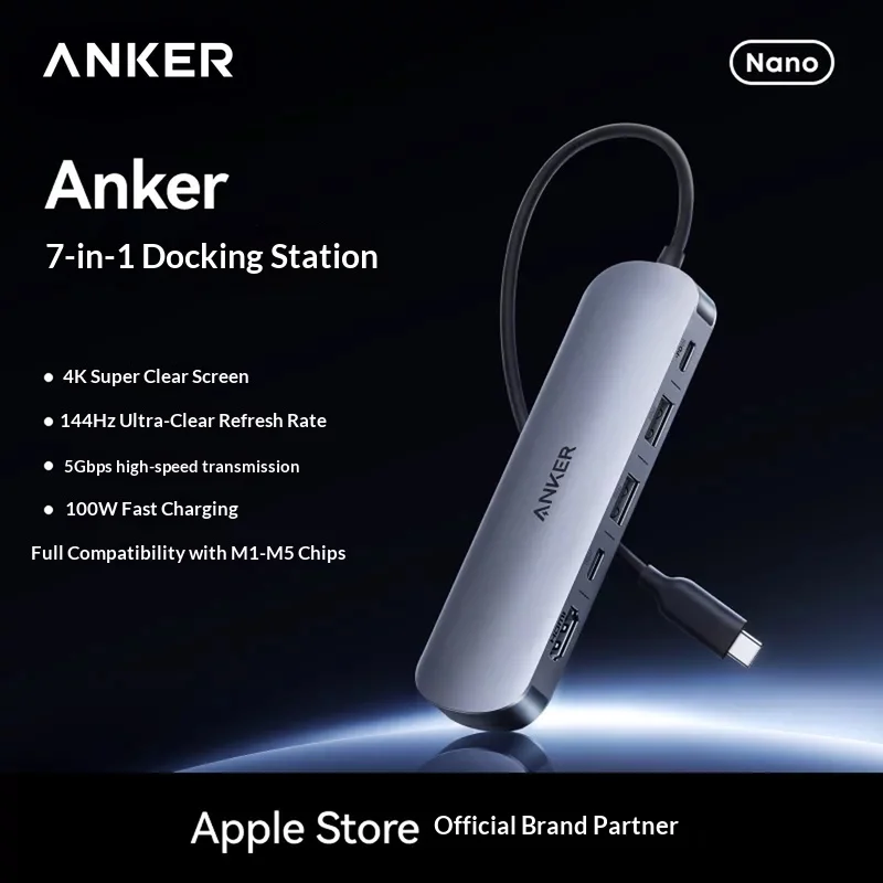 Anker 7 In 1 Type C Docking Station Hdmi Display Pd 100w Fast Charging Usb C Hub For Macbook Mac Laptop Aluminum Adapter