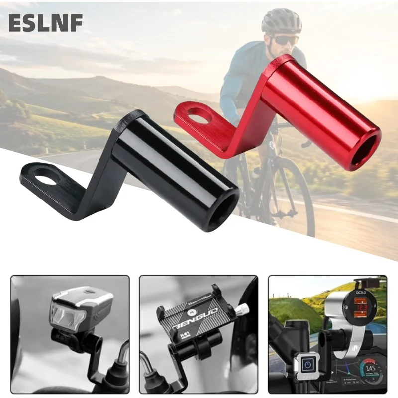 ESLNF Extender Bracket Rearview Mirror Mount Universal for Motorcycle Scooter Bike Support Mobile Phone Holder Bike light