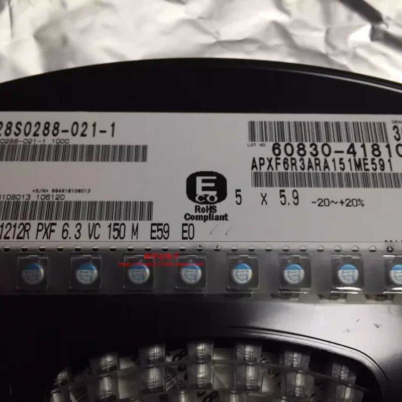 10-10PCS 6.3V150UF 5X5.9 Japanese Black Diamond PXF brand new original chip solid-state capacitor 150UF6.3V