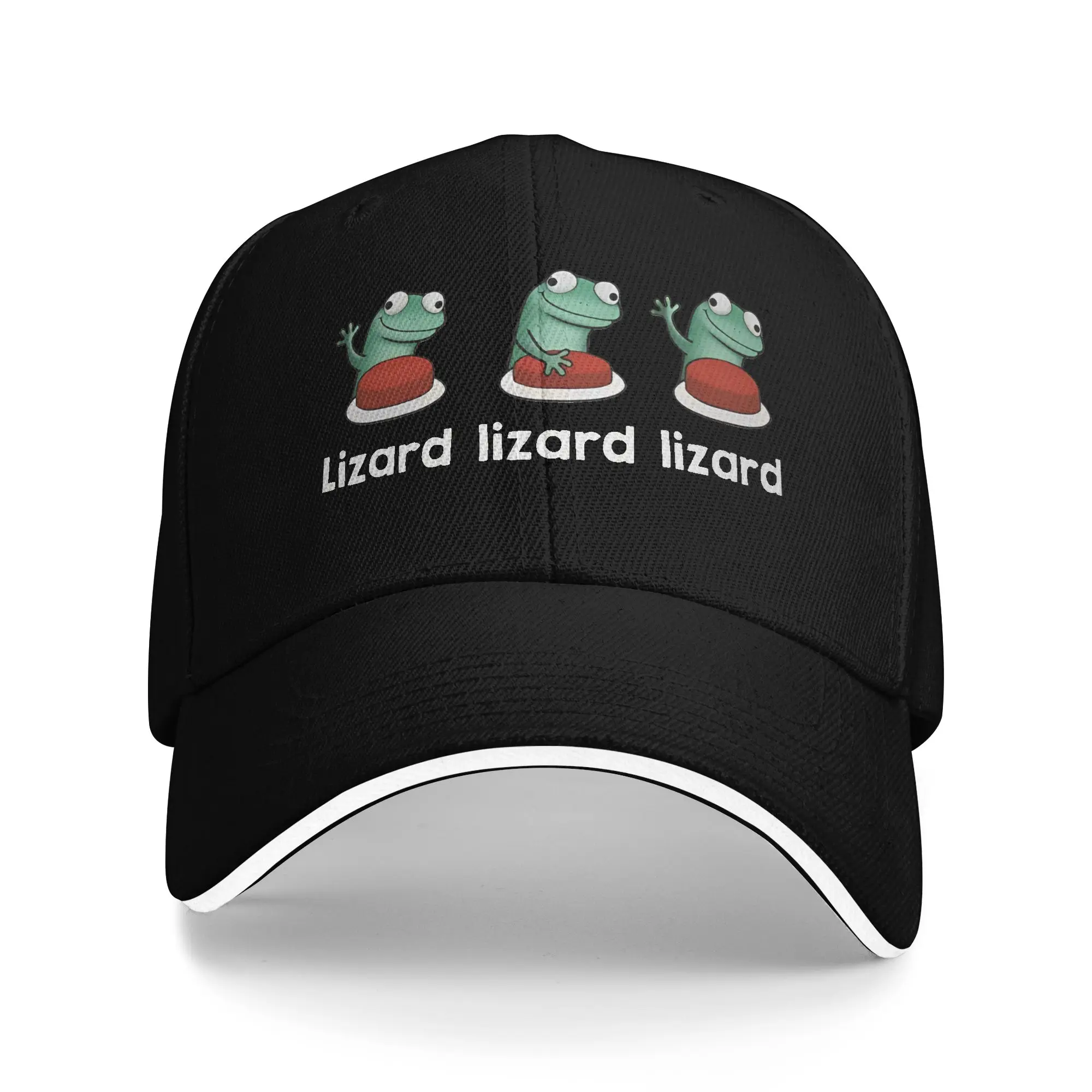 Lizard Meme Button Baseball Cap Sandwich Caps Unisex Polyester Dad Hat Activities