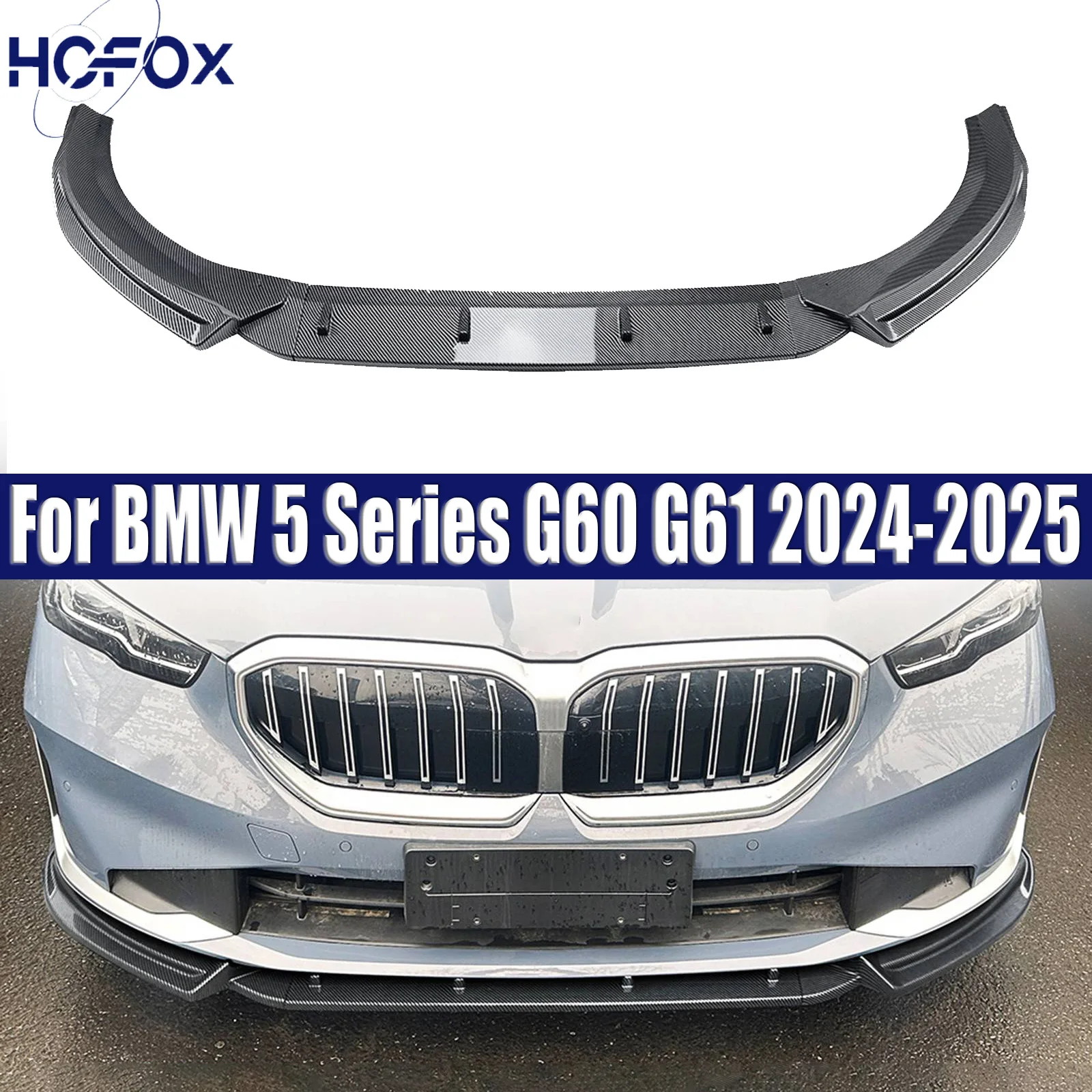 

For BMW 5 Series G60 G61 2024-2025 Car Front Bumper Splitter Lip Diffuser Spoiler Body Kit Trim