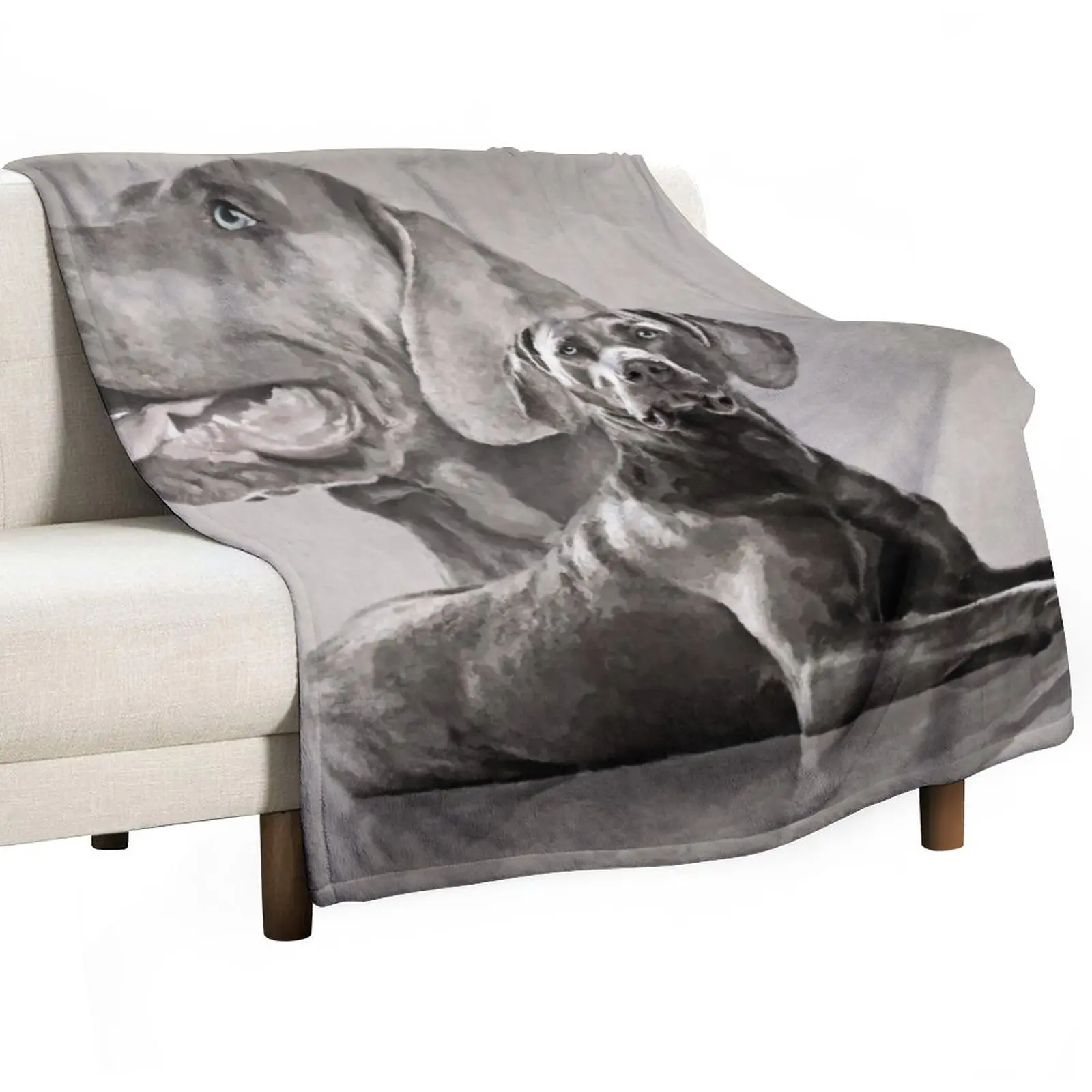 

Weimaraner Dogs Collage #2 Throw Blanket Furry Blankets Hairy Blankets Vintage Blanket Decorative Sofa Blankets