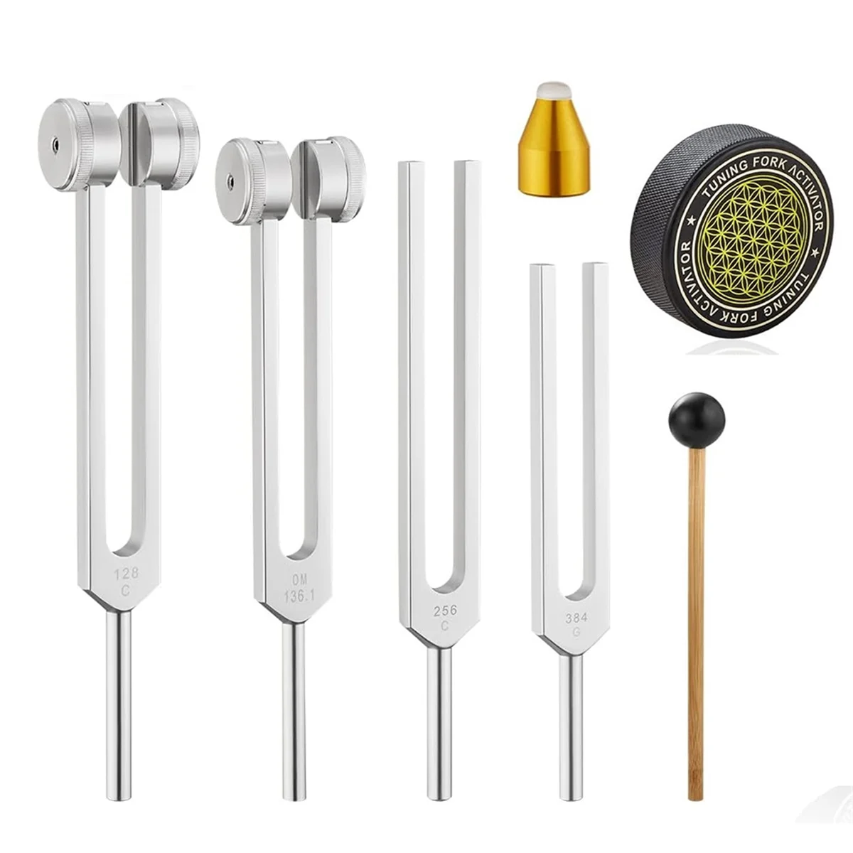 

ABJG-Tuning Forks for Healing, Aluminum Alloy Tuning Fork 128Hz, 136.1Hz, 256Hz, 384Hz, Hockey Puck