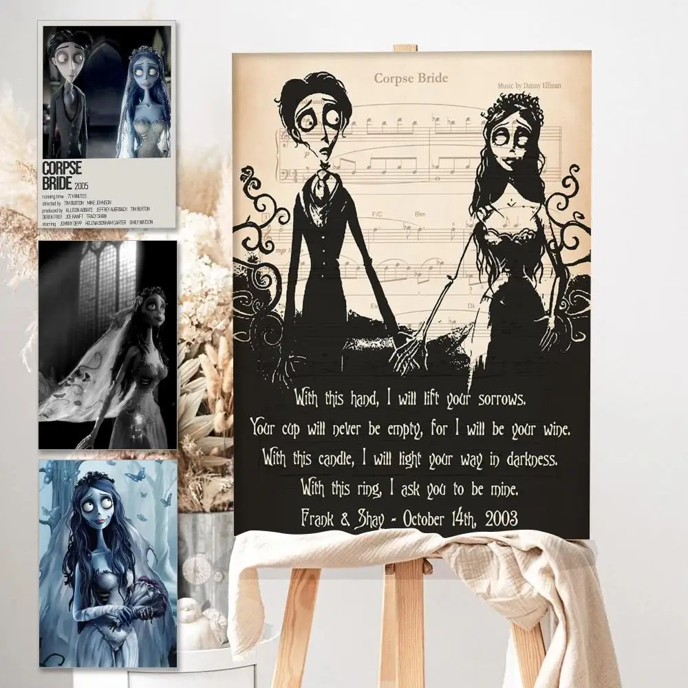 C-Corpse Bride Cartoon Poster HD Anime Hot Theme Singer/OST/Movie-Waterproof Self-Stick Home Decor view 2