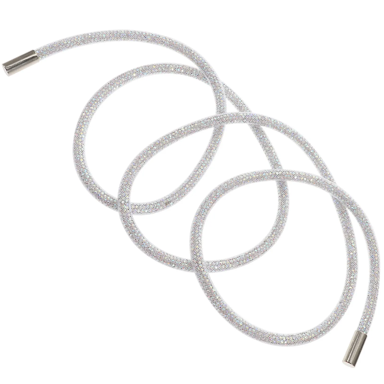 

2Pcs Rhinestone Rope DIY Craft Material Water Drill Round Belt Accessory for Shoes Clothing Decor Phone Lanyard Pants Waist