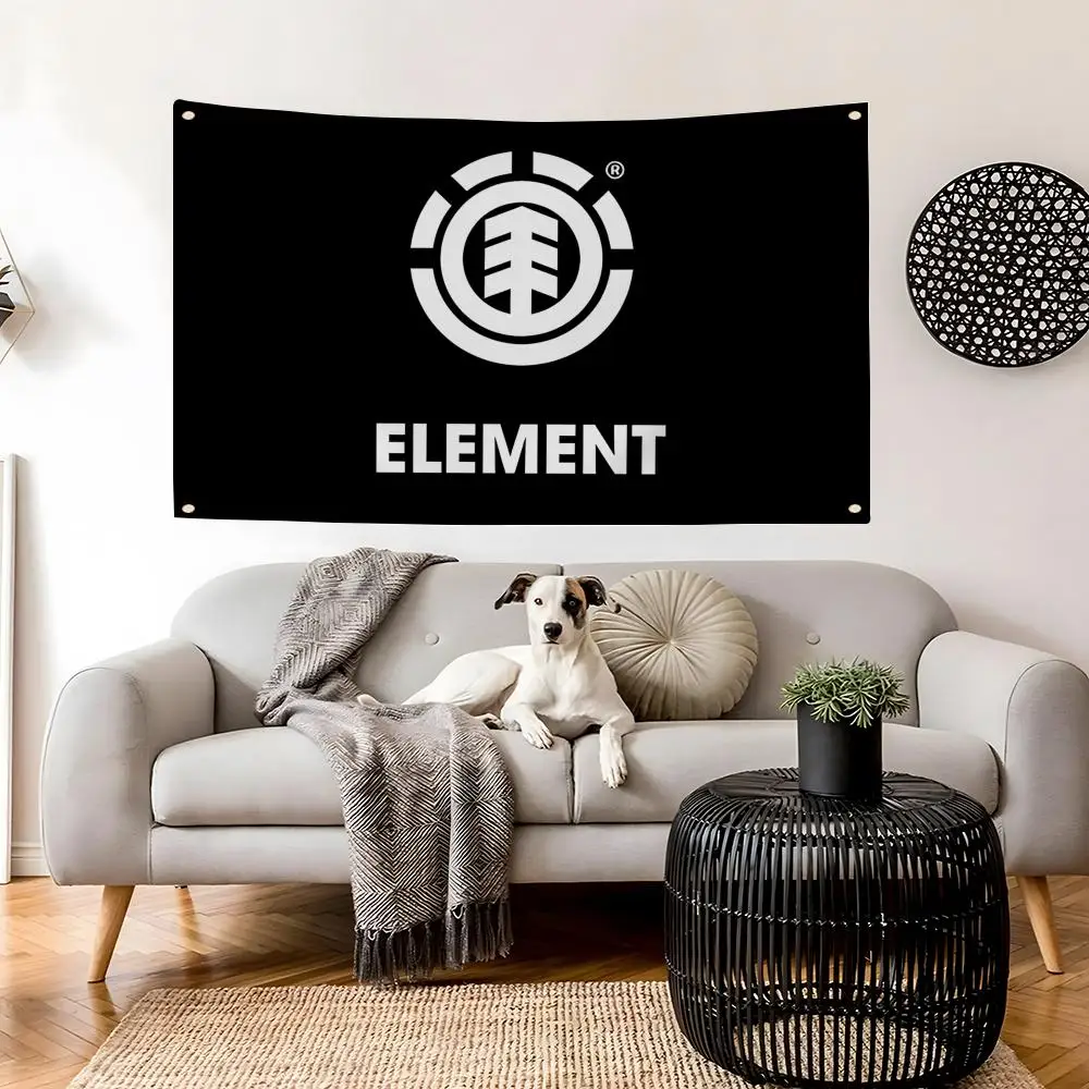 Element Skateboard Logo Flags Flags for Room, Bedroom, Home, Outdoor, Wall Hanging, Concert Print, Background Decor view 3