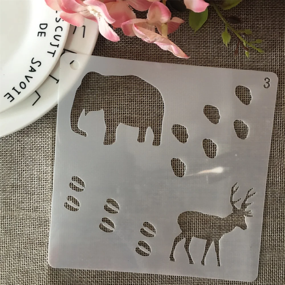 16Pcs/Set 15cm Animals Dinosaur Lion DIY Layering Stencils Painting Scrapbook Coloring Embossing Album Decorative Template