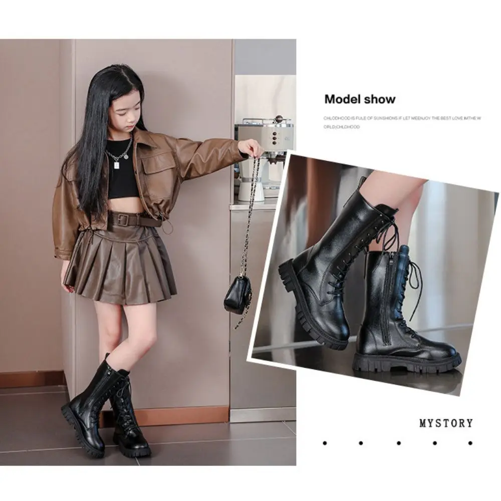 Botas de Cosplay Kpop Demon Hunters Rumi Zoey Mira para niños y niñas, zapatos de cuero para niños, accesorios para disfraz de Carnaval y Halloween