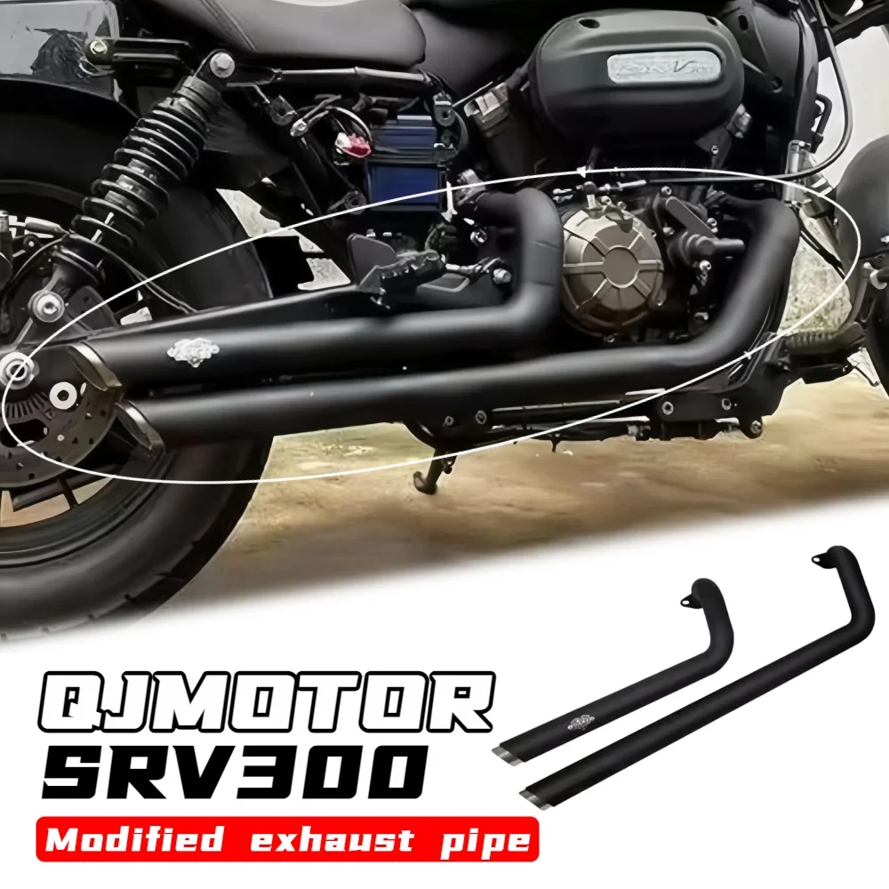 

Для QJMOTOR 300SRV ретро выхлопная труба SRV300 модифицированная Harley VH двойной копыт звук бас выхлопная труба аксессуары