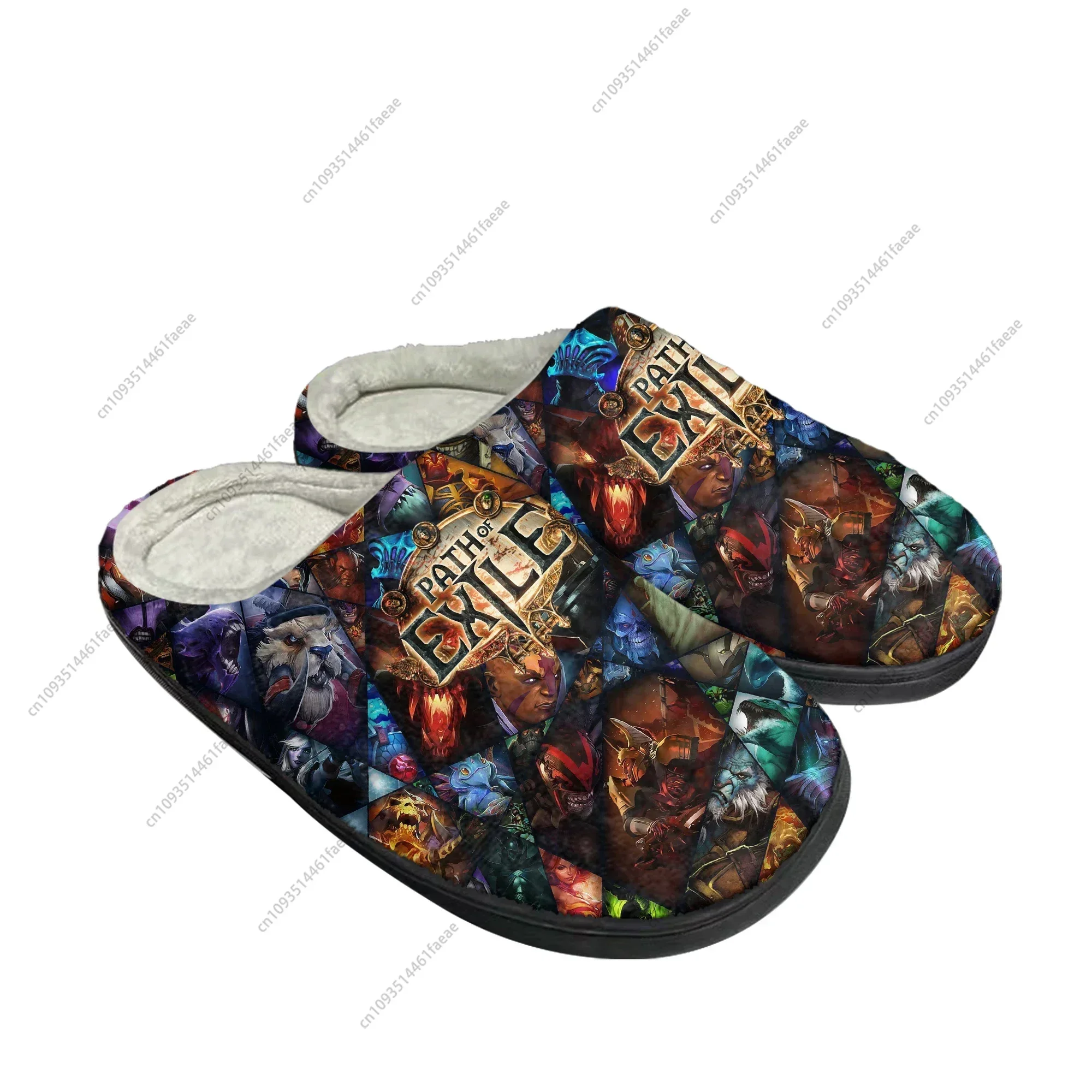 Path of Exile Home Cotton Slippers Cartoon Game Mens Womens Teenager Plush Bedroom Casual Keep Warm Shoes Tailor Custom Slipper