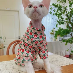 Soft Sweatshirt for Sphynx Cat in Spring Winter thick Undercoat for Hairless Cat Warm Loungewear for Devon Rex Small Dog Clothes