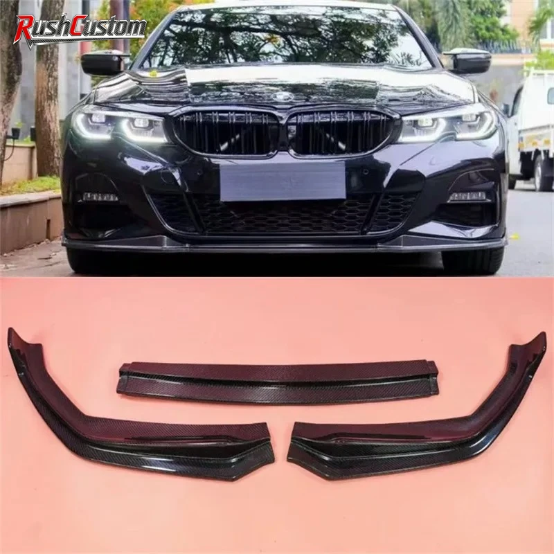 

For BMW G20 G28 325i 330i 2018 2019 2020 2021 2022 2023 ReaI Carbon Fiber Front Bumper Lip Spoiler Kit
