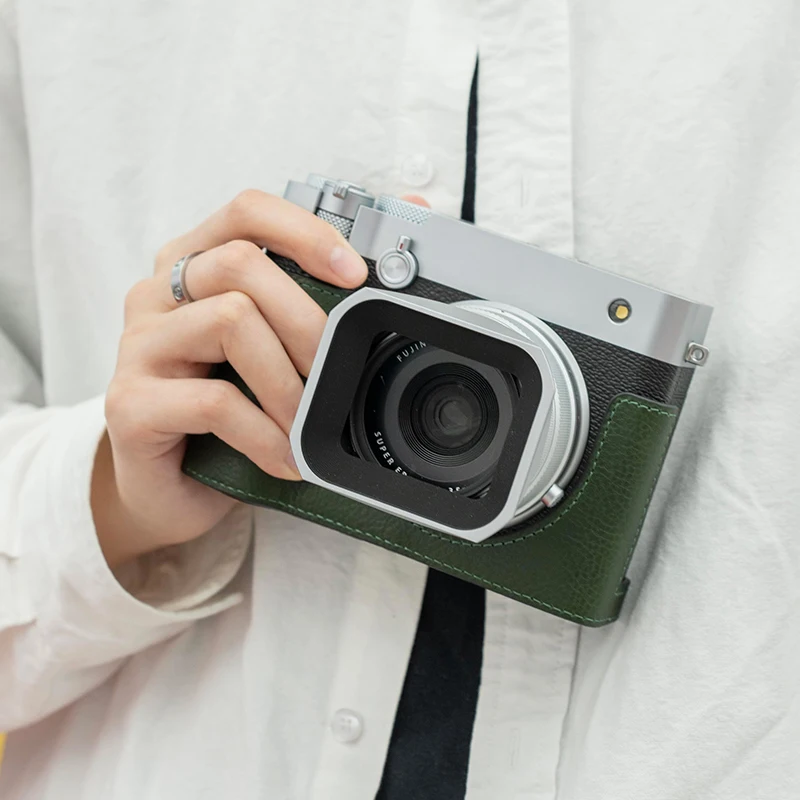 NEW Handmade Genuine Leather Camera Bag for Fujifilm GFX100RF Hand Grip Protective Case Cowhide Shoulder Strap Access