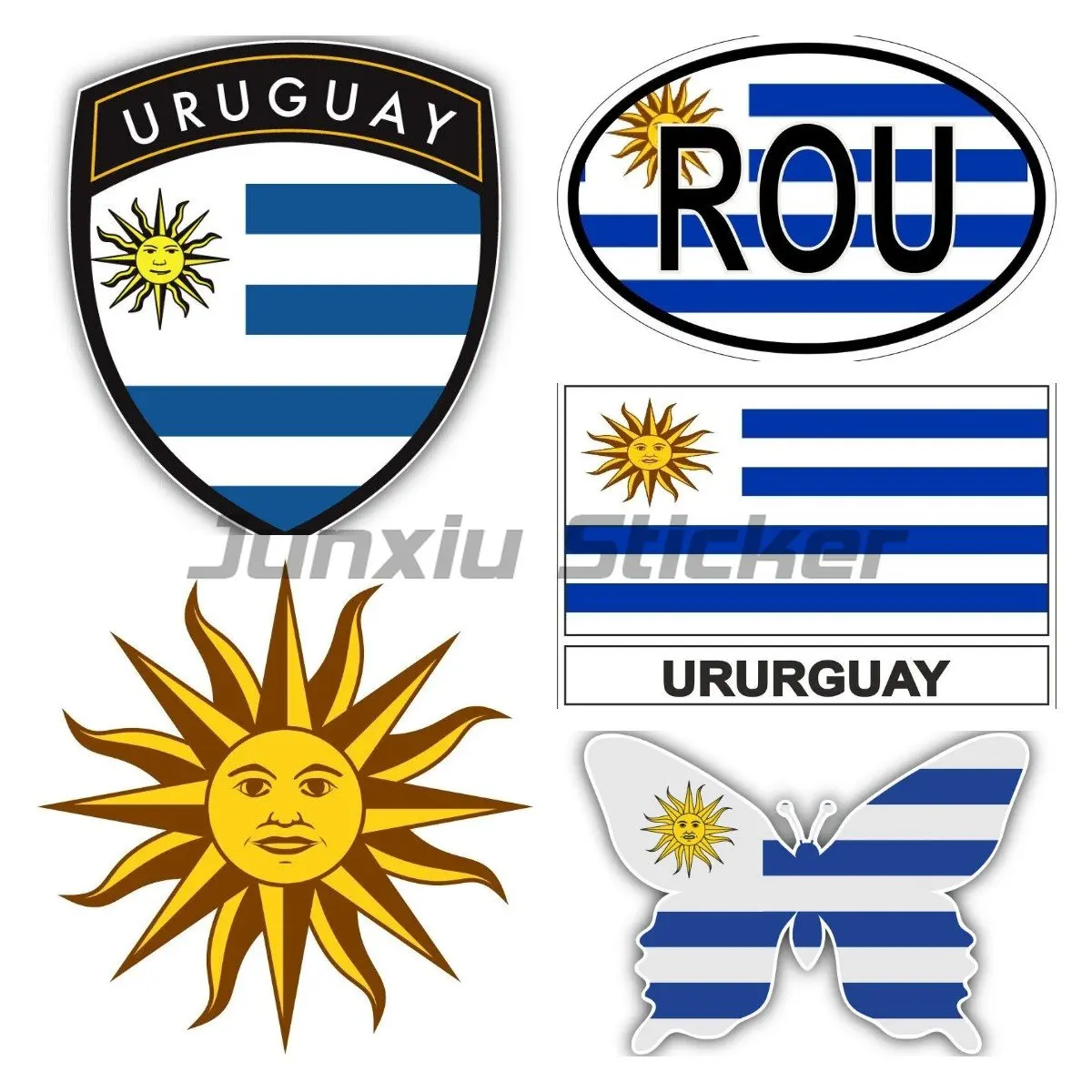 Fashion Design Car Sticker Uruguay Flag Country Accessories Vinyl Car Styling Cover Scratches Waterproof Motorcycl Decal