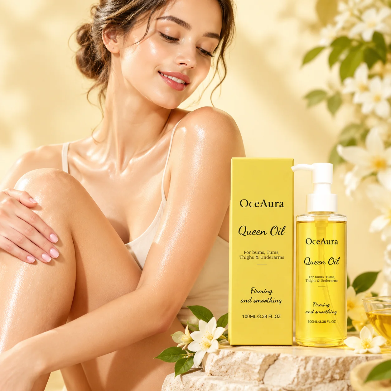 OceAura Moisturizing Body Oil Lasting Deep Hydration Tighten Skin Barrier Repair Jojoba Oil Organic Cold Press Firming Body Oil