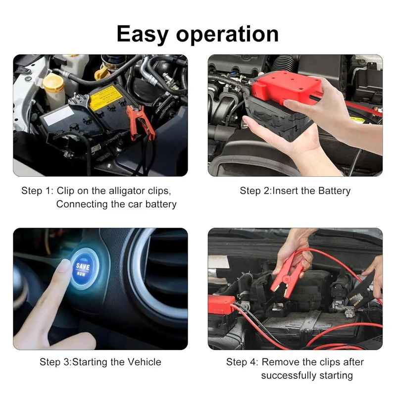 Para makita/dewalt/milwaukee 18v bateria ir para iniciantes cabos com adaptador kit de ligação de bateria portátil carro jumper cabo impulsionador