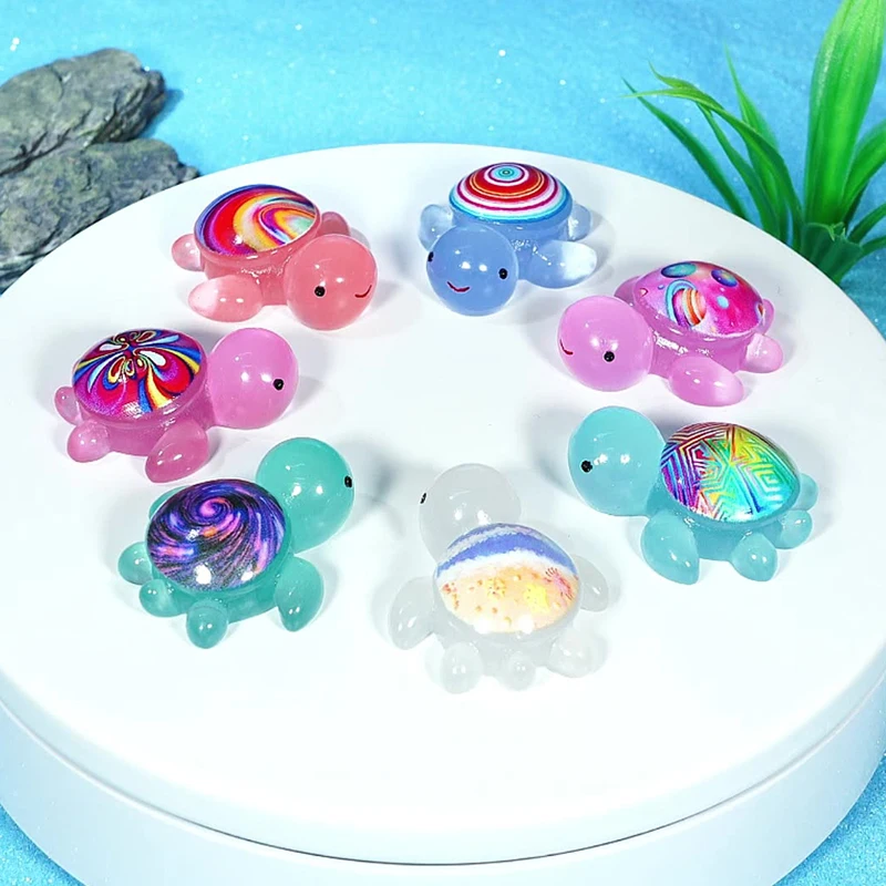 1Pc Luminous Mini Turtle Micro Landscape Miniature Turtle Figurines Fairy Garden Accessories Home Decor Glow in The Dark