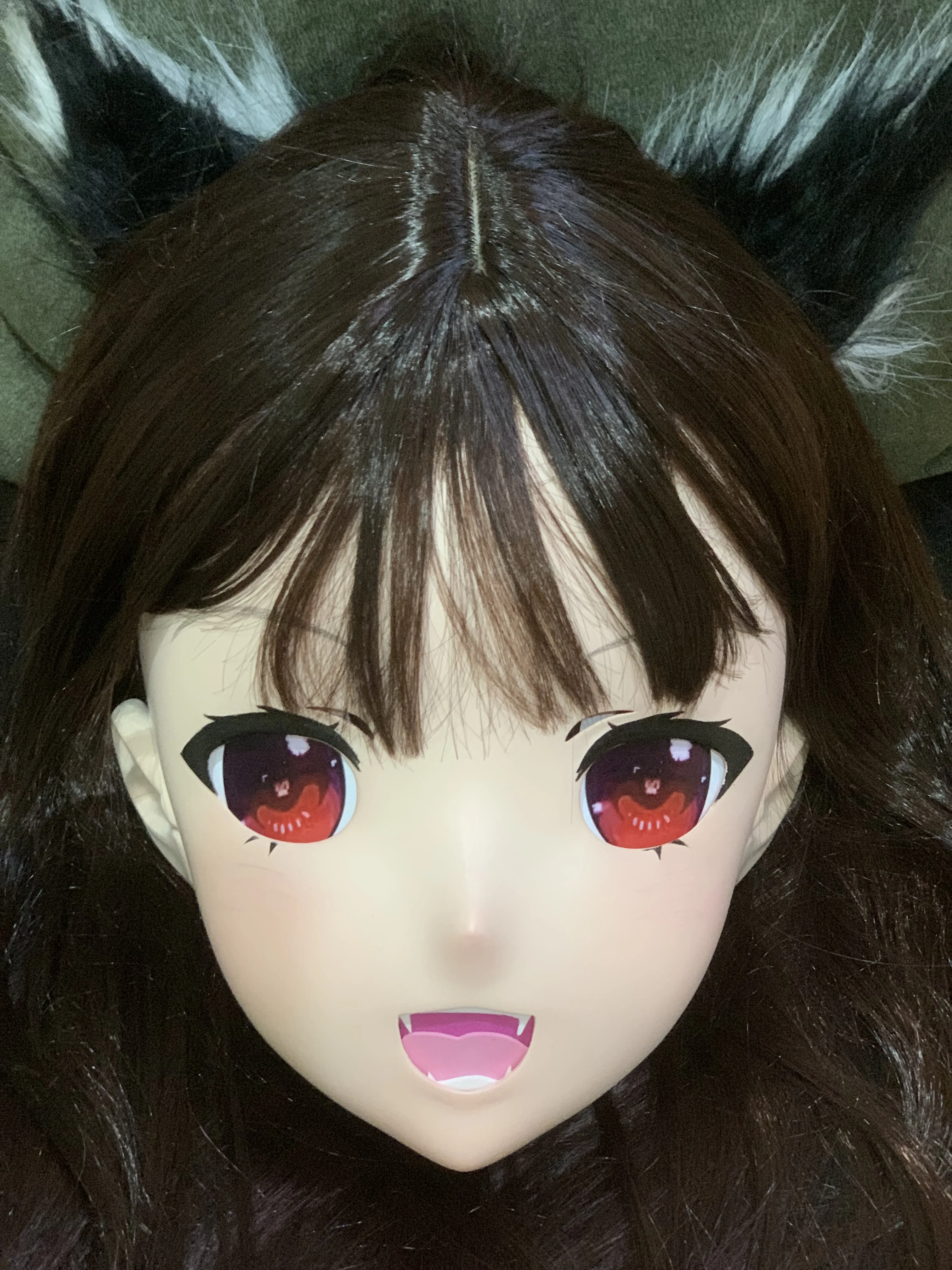 (AL07)Super Cute Female/Girl Resin Full/Half Head With Lock Anime Cosplay Japanese Animego Kigurumi Mask