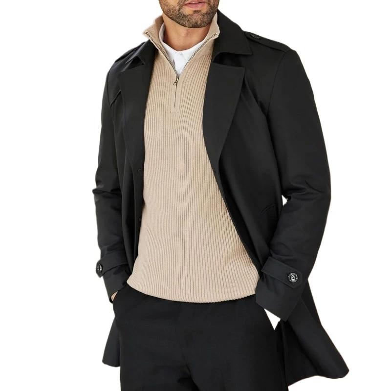 الرجال الياقة المدورة البلوز البلوزات البريدي محبوك البلوز الشتاء سترة طويلة الأكمام العمل المعاطف الدافئة سليم صالح خفيفة الوزن أبلى