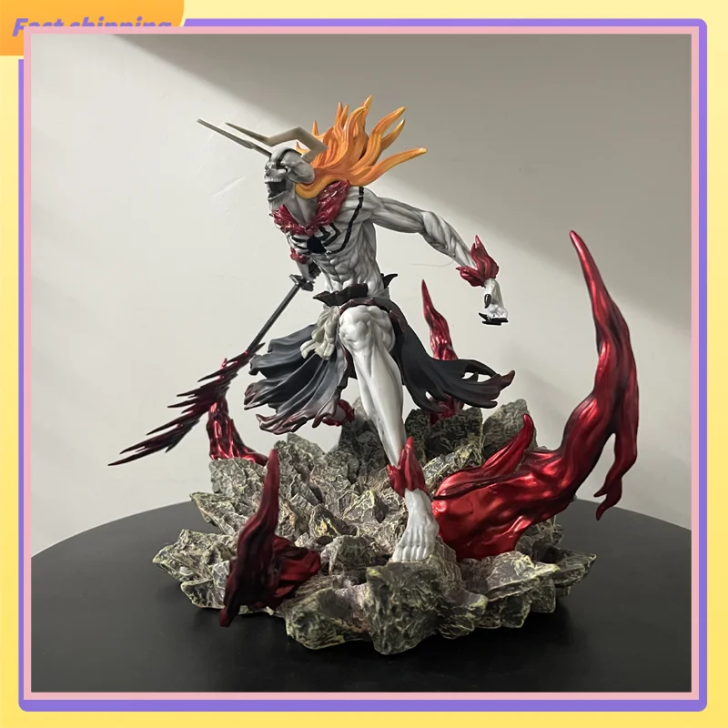 

23cm Bleach Ichigo Hollowfied Horn & Final Getsuga Tensho Anime Action Figure Statue Desktop Decoration Gift