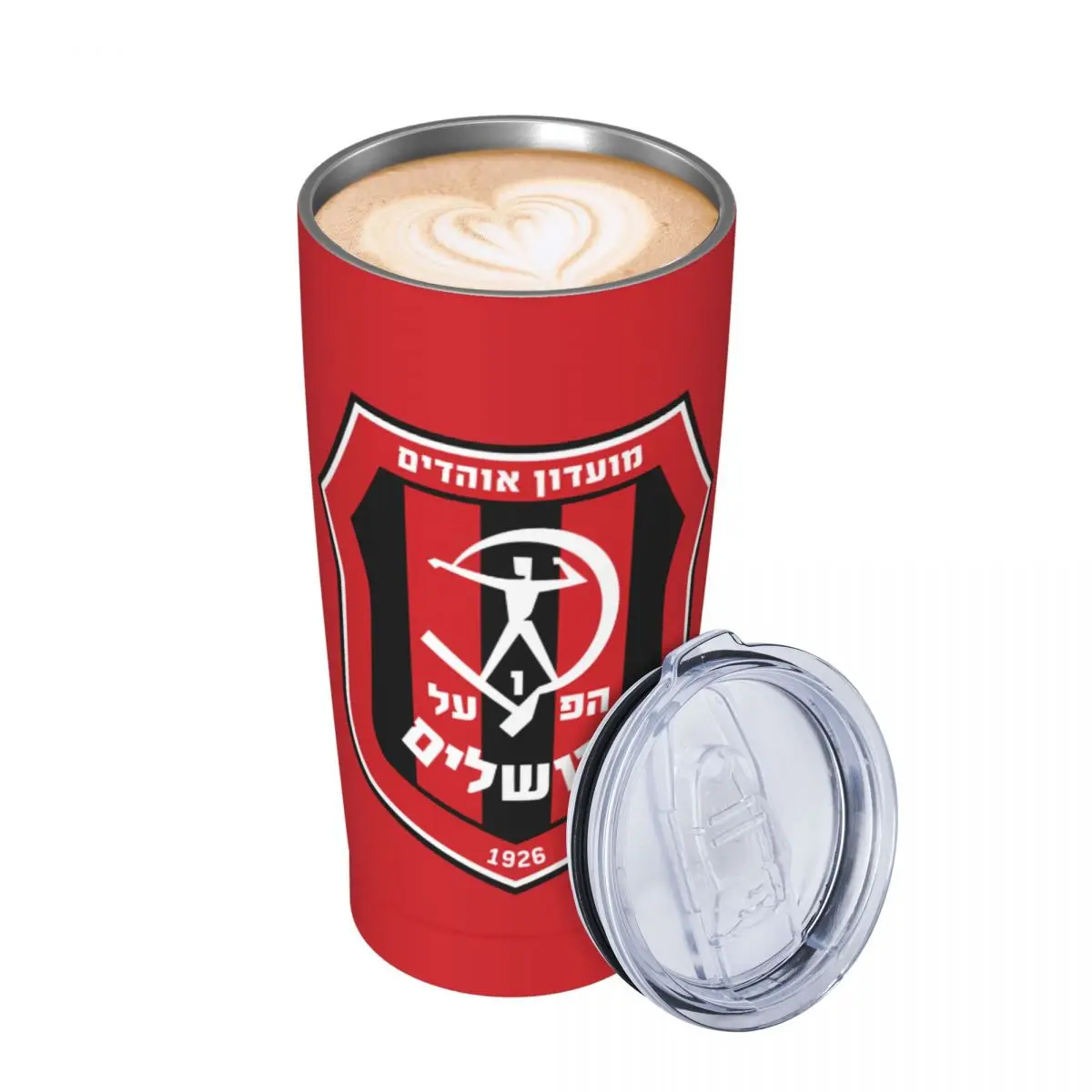 Hapoel Jerusalem FC Insulated Tumbler, 20oz Tumbler with Lids and Straws Stainless Steel Vacuum Travel Mug Coffee Cup