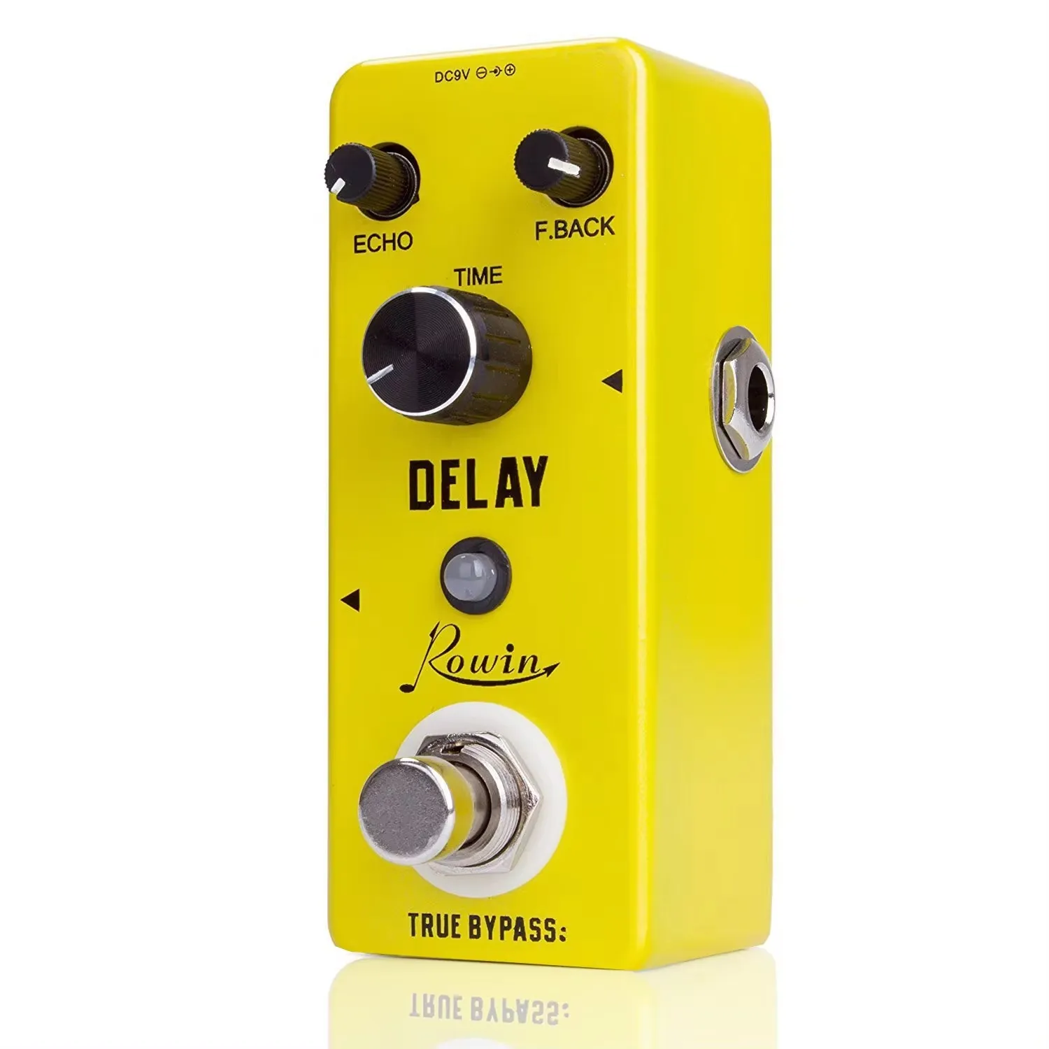 Rowin Bass Guitar Pedal Delay Classic Effect Pure Analog Retro Echo Warm Vintage Sound Clean Soft Tones True Bypass Yellow